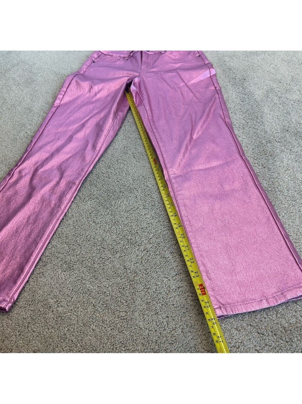 Royalty For Me RFM pink metallic foil stretchy slim fit jeans pants Sz NWT - Picture 13 of 14